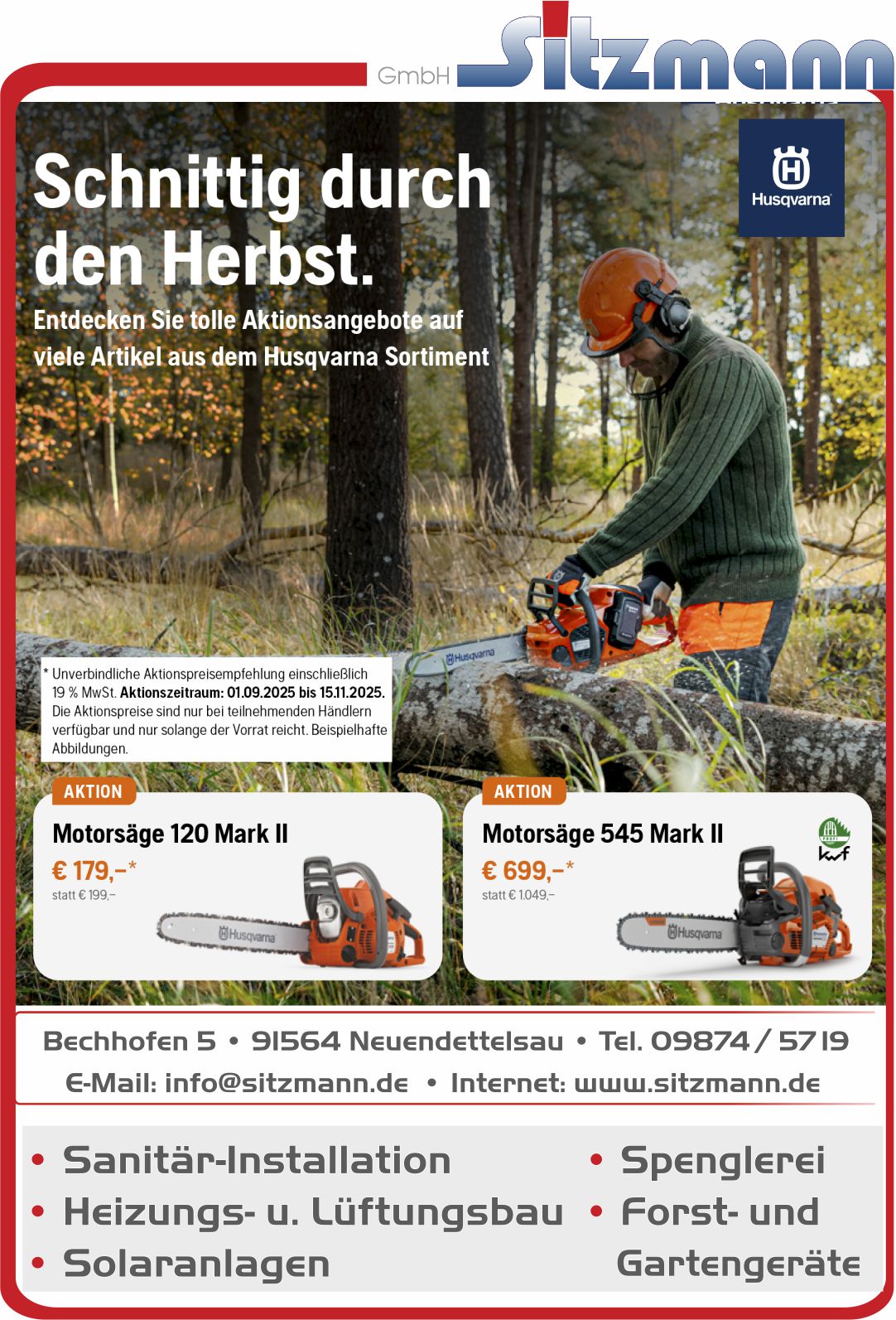 Anzeige Herbst Motorsägen Kettensägen